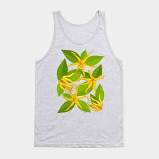 Ylang Ylang Exotic Scented Flowers and Leaves Tank Top